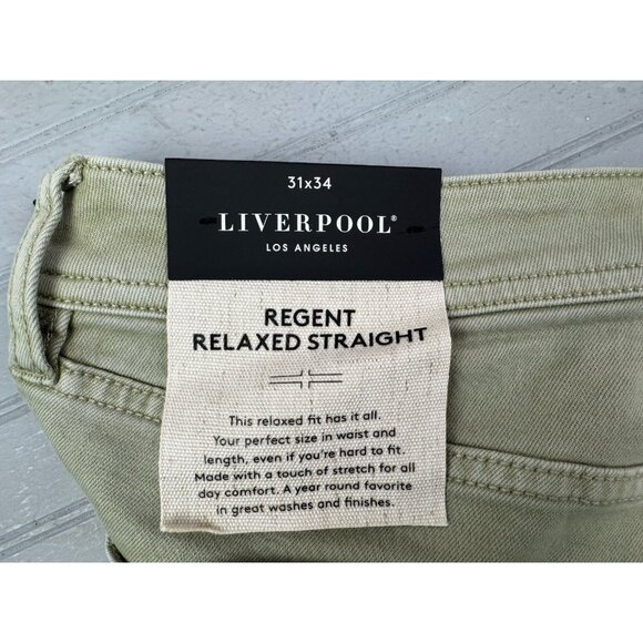 Liverpool Mens Jeans Size 31x34 Abbey Stone Regent  Relaxed Straight Str… - Picture 6 of 6